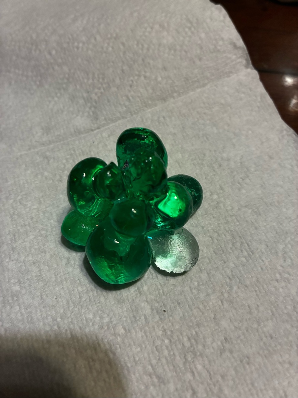 Green Glass Cluster Accent - Decorative Table Sculpture